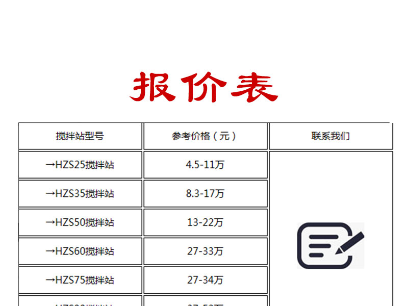 城建机械2021混凝土搅拌站报价表