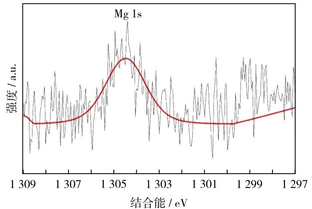 圖2 樣品S2的Mg 1s高分辨率掃描XPS圖譜Fig. 2 One second high-resolution scan pattern of Mg in sample S2.