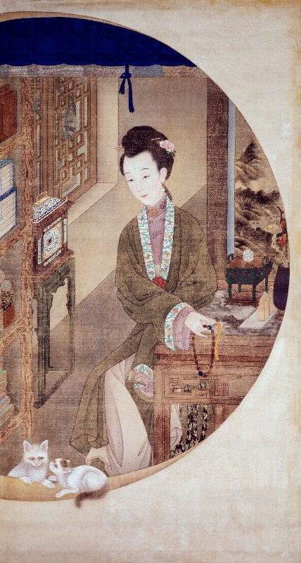 《十二美人圖》之《捻珠觀貓》.png