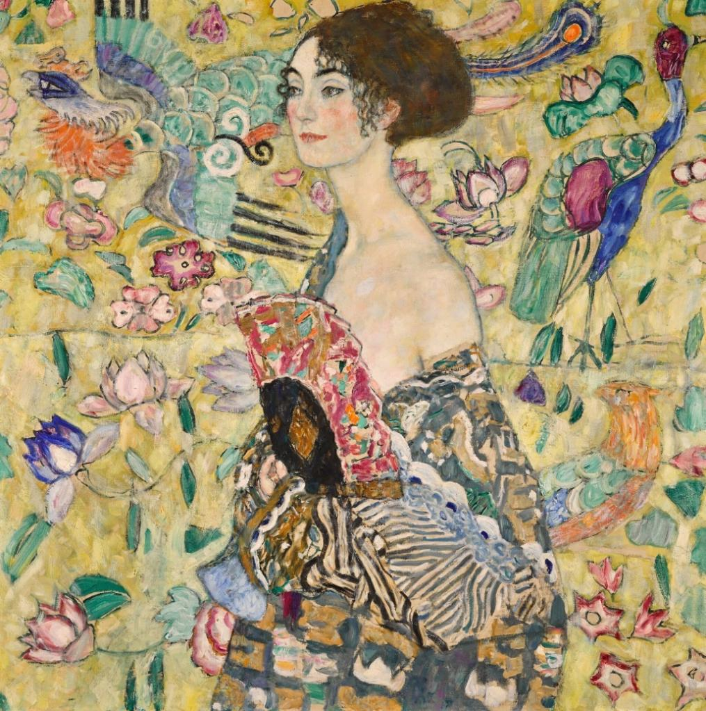 克里姆特《持扇女子》100×100cm 布面油畫 1917-1918年.png