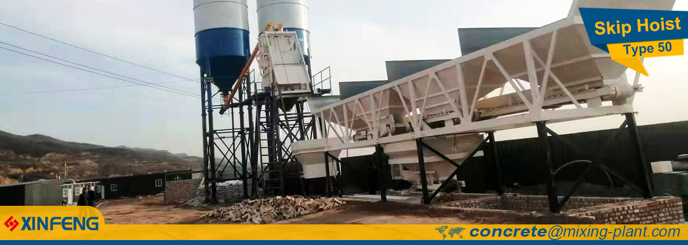 Skip Hoist 50 concrete mixing plant installation in Wanbo, Angola
