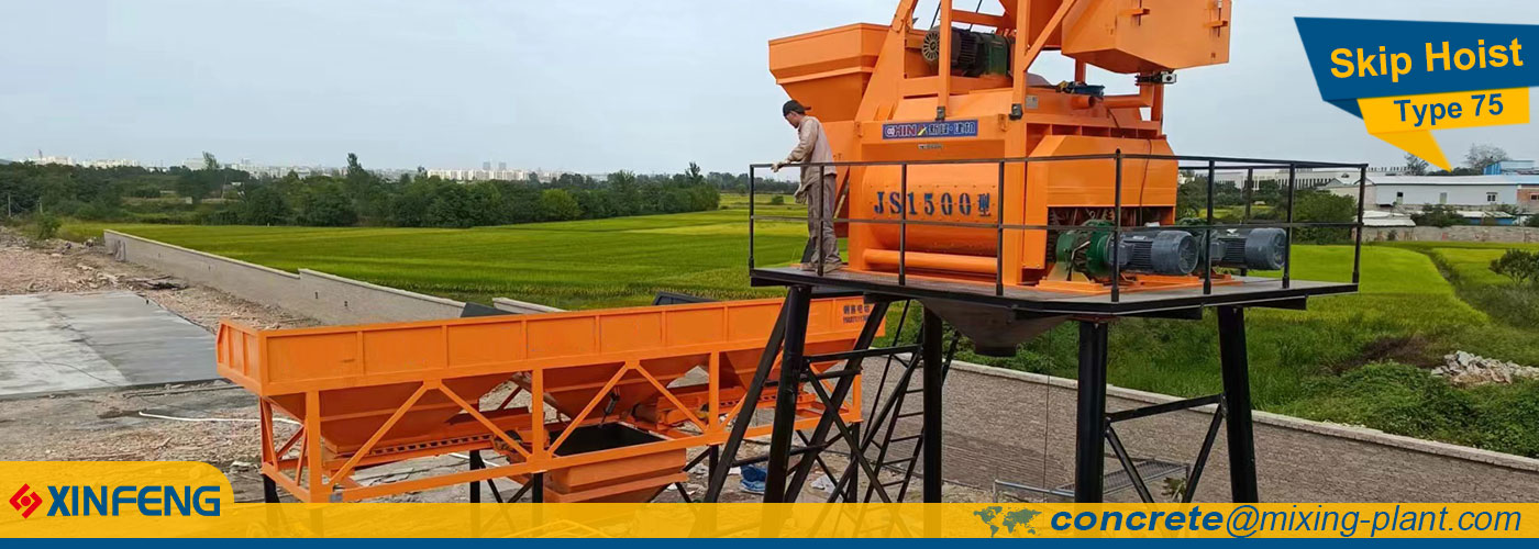 Skip Hoist 75 concrete mixing plant installation in Halysco Mexico