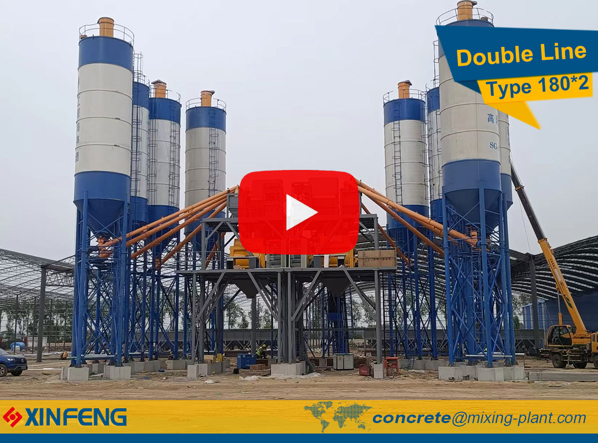 Stationary Belt 180 concrete batching plant installation in progress