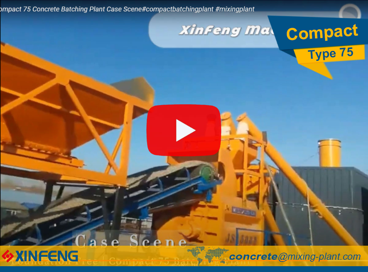Foundation Free Compact 75 Concrete Batching Plant Case Scene