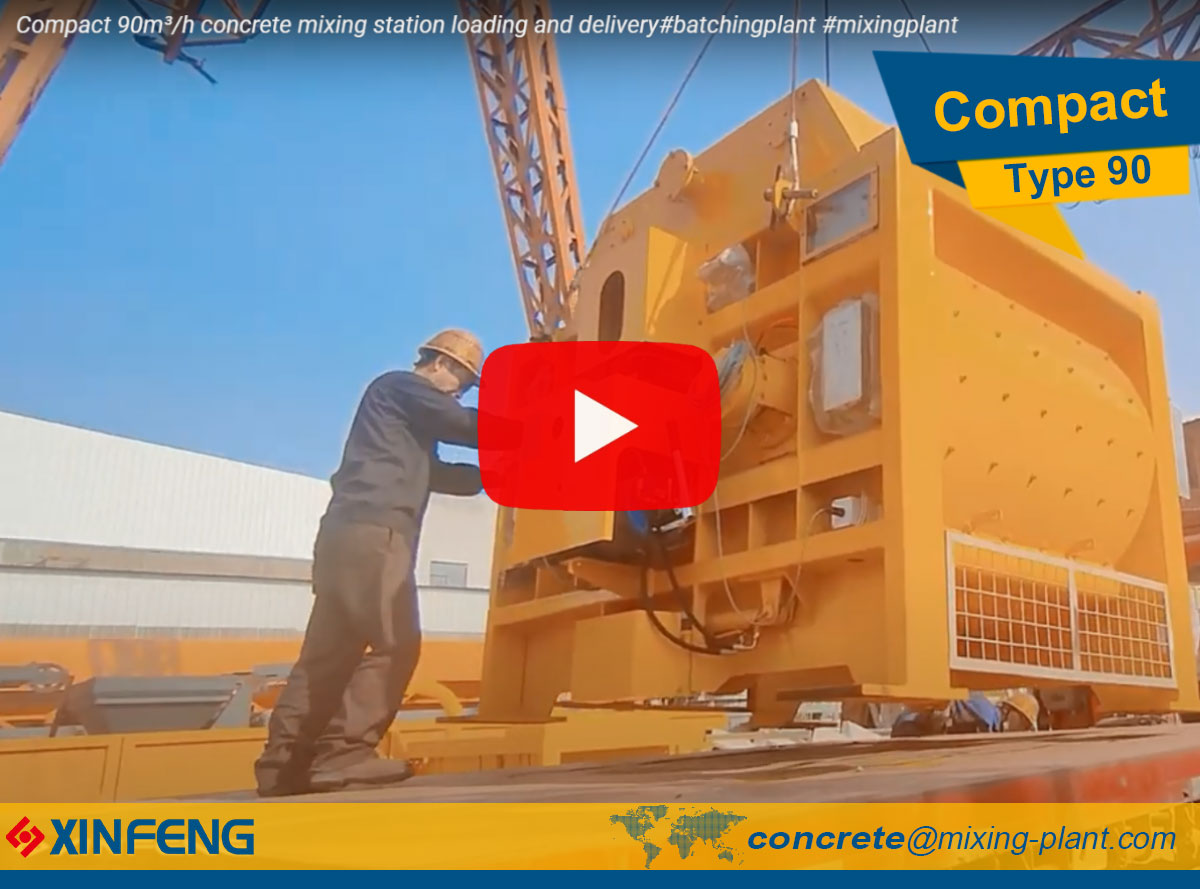 Compact 90m3/h concrete mixing station delivery